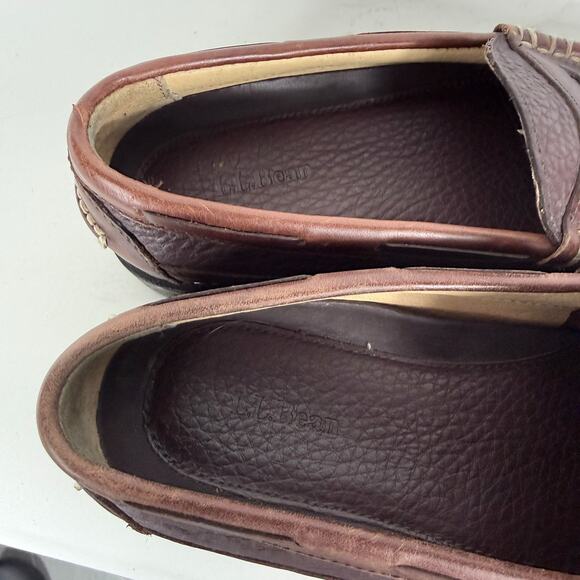 L.L.Bean Allagash Bison Handsewn Penny Loafers Men\'s 8 Brown Leather Comfort main image 6